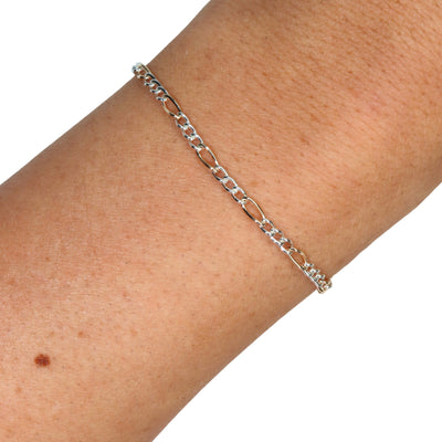 Mixed Metal Figaro, 3 Silver Short Links + 1 Gold Fill Long, 2.6MM - "Alice" (5ft spool)