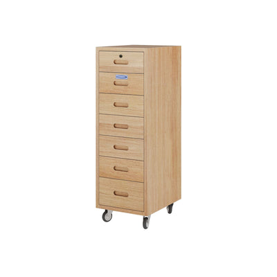 7 Drawer Rolling Cabinet - Heavy Duty Casters, Hardwood