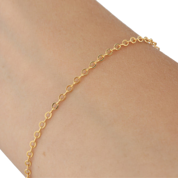 Dainty Cable Flat Chain, 1.9MM, 14k Gold Fill, Permanent Jewelry Spooled "Saturn"