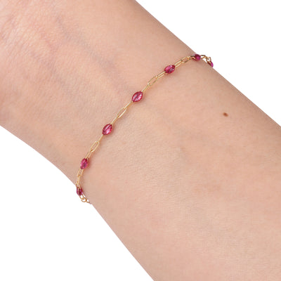 Violet Enamel Paper Clip, 14/20 Gold Fill, Chain for Permanent Jewelry