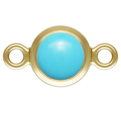Imitation Turquoise Connecter in Gold Filled for Permanent Jewelry, 4mm, 14k Gold Fill,