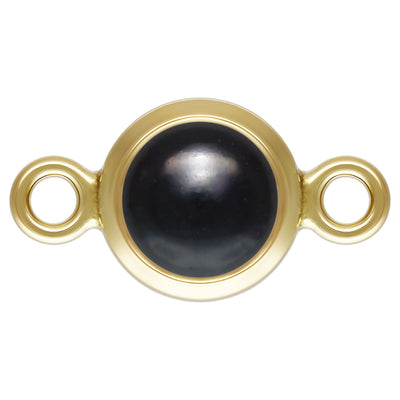 Black Onyx Connecter in Gold Filled for Permanent Jewelry 4mm 14k Gold Fill