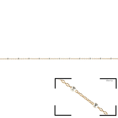 Gold-Filled Cable with Sterling Silver Beads - Two Tone Chain "Flora"