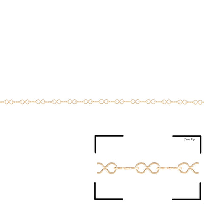 Infinity Round Links Figure 8 in Gold Fill for Permanent Jewelry - "Fin"