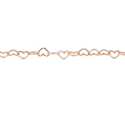 3.3MM Heart Chain Rose Gold Filled for Permanent Jewelry "Valentine"