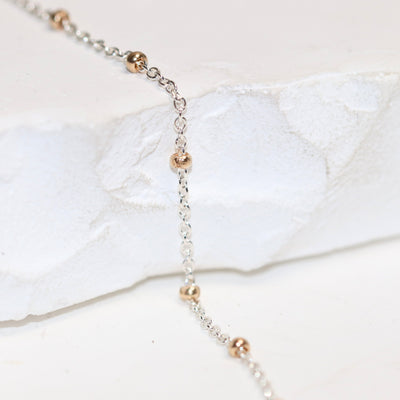 Sterling Silver Cable Chain with Gold-Filled Beads - Two Tone Chain "Viva"