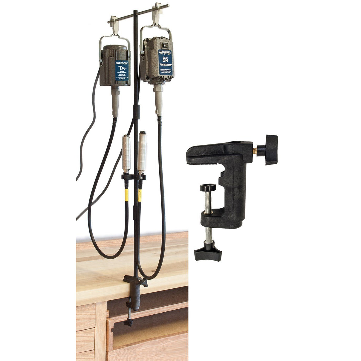 Double Motor Hanger with Mounting Clamp - Foredom-Pepetools
