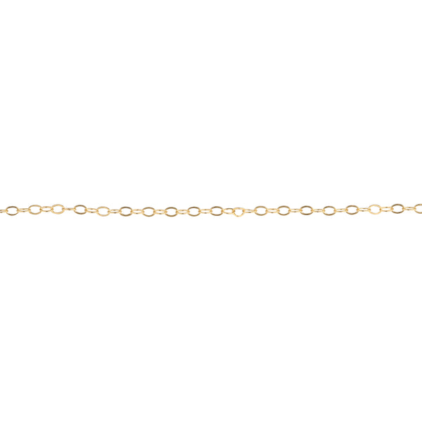 2.3mm Flat Oval Cable, Permanent Jewelry Chain, 14k Gold Fill, Spooled, "Elli"