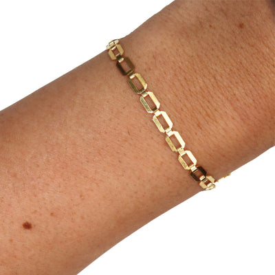 4.3mm Rectangular Bracelet Chain - 14k Gold Fill - 12" (Kaleb)