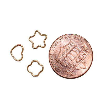 Gold-Fill Connector Links for Permanent Jewelry (Heart, Star, or Clover)
