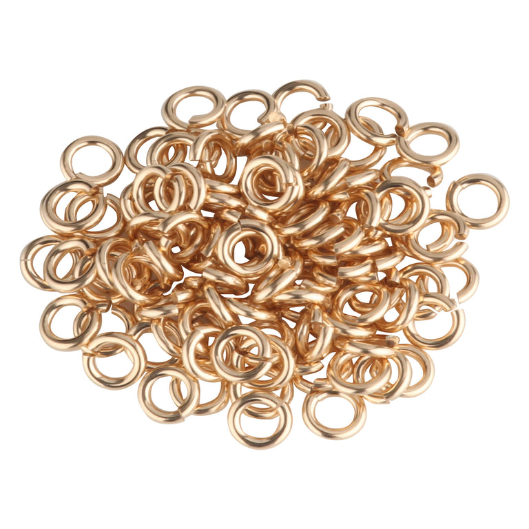 10pc, 7mm Gold Jump Rings, 18 gauge, 14kt Gold Filled, Open Jump Rings,  Thick Op