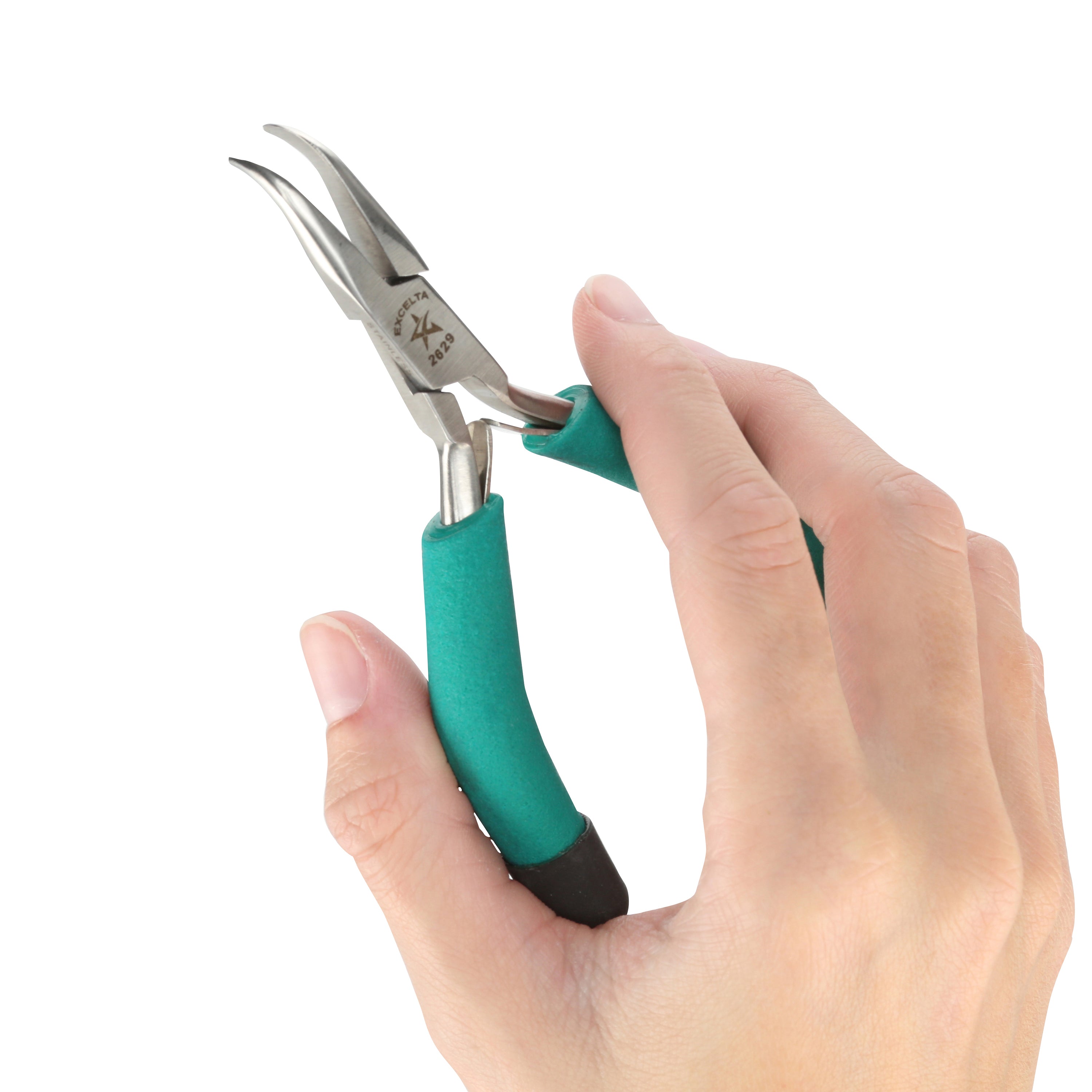 JEWEL TOOL 5 (12.7 cm) Stainless Steel Bent Nose Pliers, Smooth Jaws &  Double Spring Action