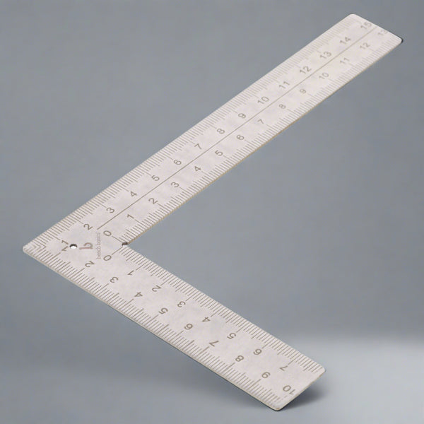 Square Metric Ruler for Metalsmiths and Jewelers, Stainless Steel, 90°