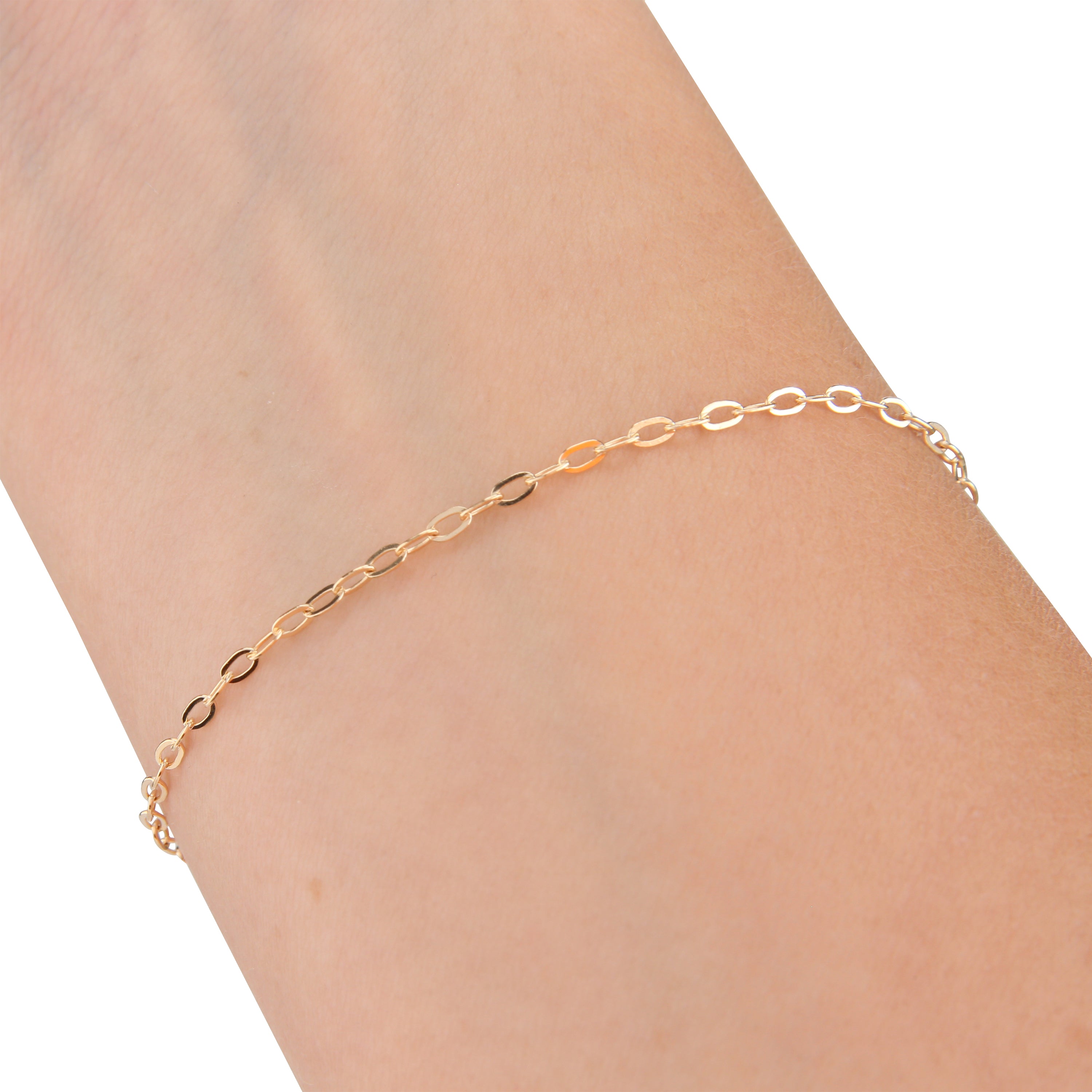 14K Gold Paperclip Chain Anklet, Dainty 14 K Gold Filled buy Paperclip Link Chain Anklet