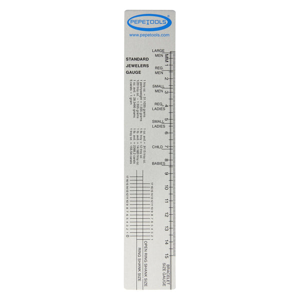 Standard Jeweler's Gauge Ruler – Ring Bracelet Sizing Tool