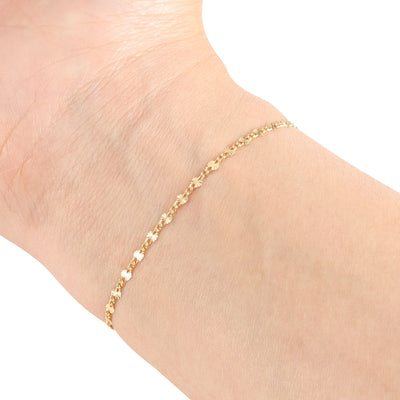 Tiny Twist Sunburst 2.1mm 14kt Gold Filled - Patterned Curb Chain for Permanent Jewelry "Waltz"