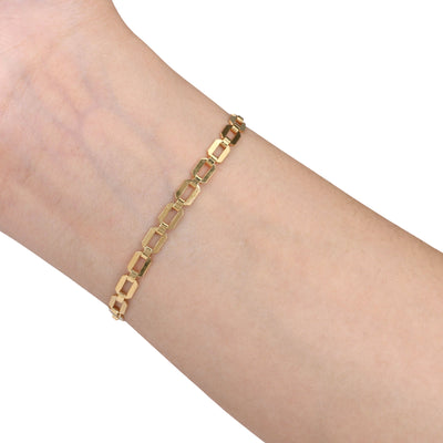 4.3mm Rectangular Bracelet Chain - 14k Gold Fill - 12" (Kaleb)