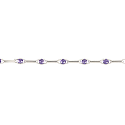 Purple Sparkle Paperclip Chain with Diamond (CZ's) - 3' (36")