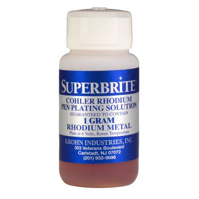 Cohler Superbrite Rhodium Pen-Plating Solution, Acid-Based. 1 Gram Pen Solution