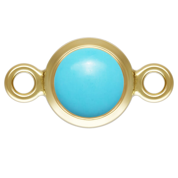 Imitation Turquoise Connecter in Gold Filled for Permanent Jewelry, 4mm, 14k Gold Fill,