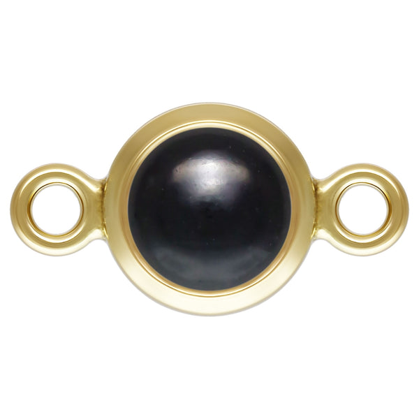 Black Onyx Connecter in Gold Filled for Permanent Jewelry 4mm 14k Gold Fill