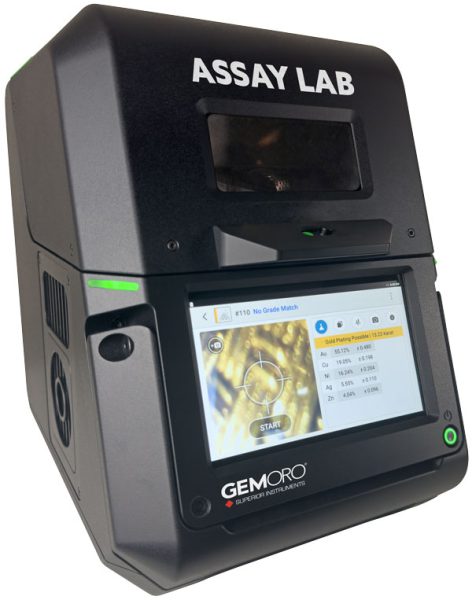 GEMORO ASSAY LAB PMX-5676 desktop XRF gold and precious metal analyzer with color touchscreen