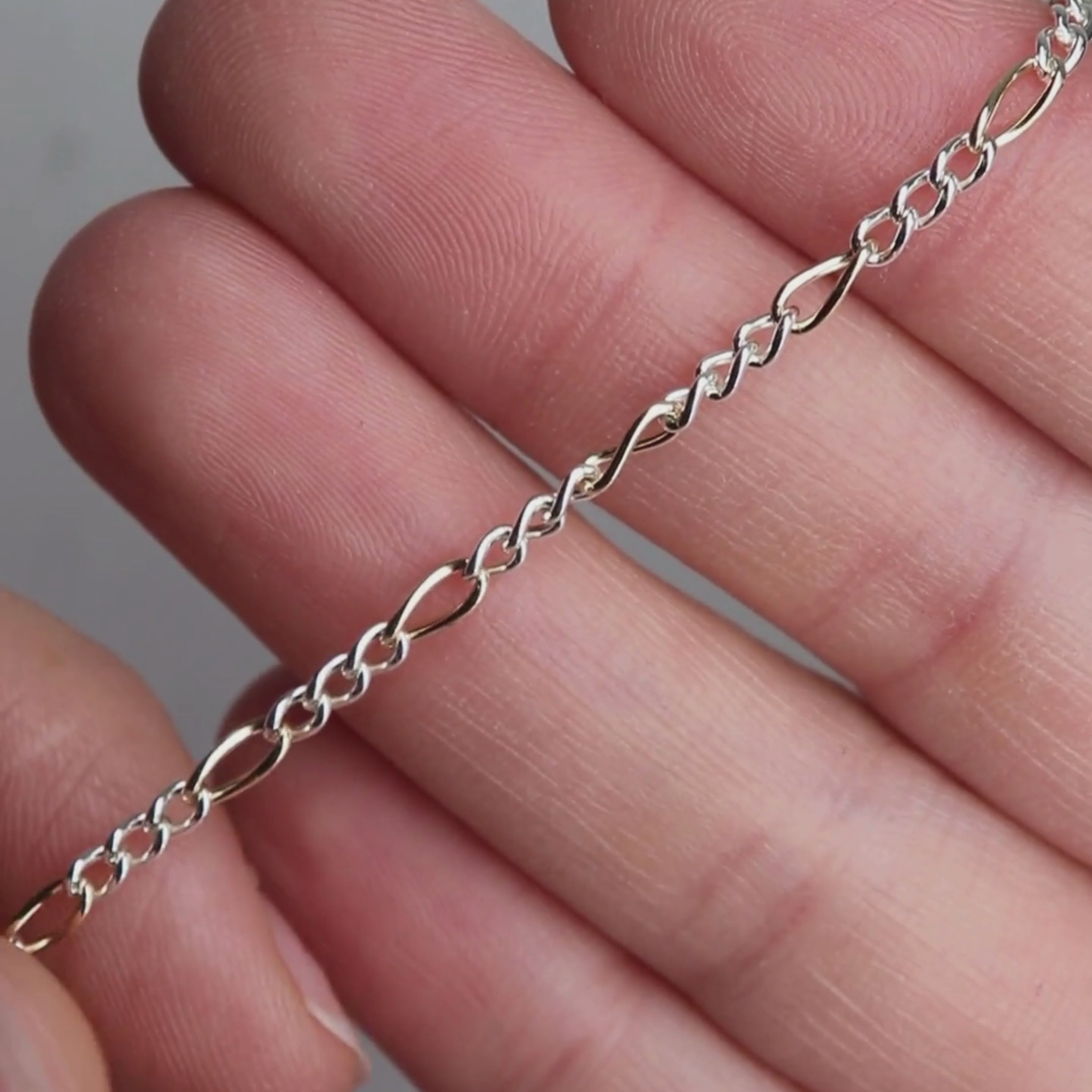 cocomaro⭐︎ Mixed Metal Figaro, 3 Silver Short Links + 1 Gold Fill Long, 2.6MM - 