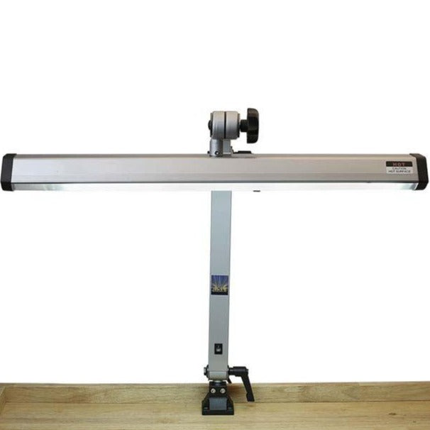 Extra-Wide Silver-Finish Fluorescent Jeweler's Task Lamp-Pepetools