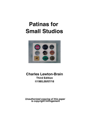 Patinas For Small Studios - Charles Lewton-Brain
