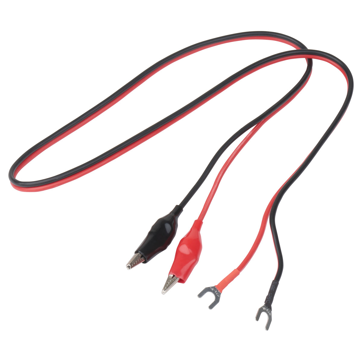 14AWG Alligator Clips to Terminal Fork - Bonded Red/Black 1M(3')-Pepetools