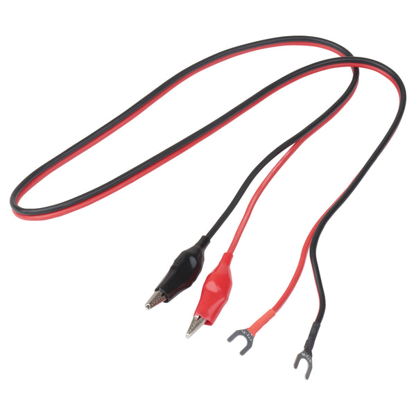 14AWG Alligator Clips to Terminal Fork - Bonded Red/Black 1M(3')