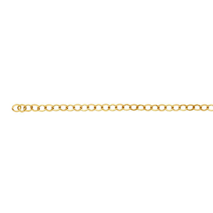 14 K Gold Filled Flat Cable 6.5 mm LS Chain, 10.5 mm 14 20 Unfinished – A  Girls Gems