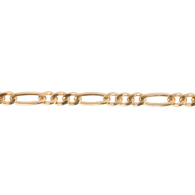 2.4mm Figaro Triple to Single, 14k Gold Fill Chain "Hermes" 3 Loops to 1 Link