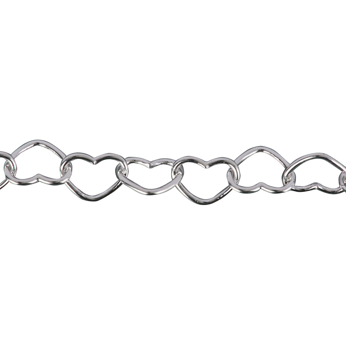 silver chain in heart shapes for permanent jewelry