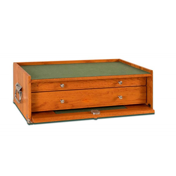 Bench Top Organizer - Oak, 2 Drawer Mid Base M20A