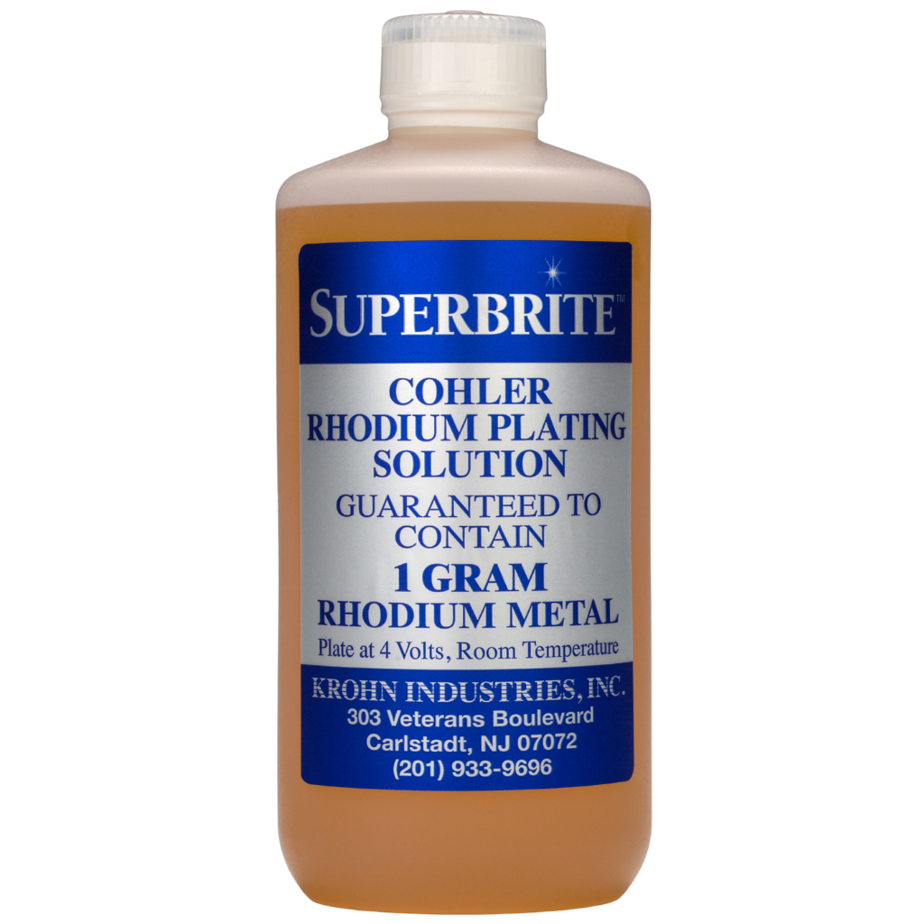 Rhodium 1 gram pint plating solution superbrite cohler by krohn