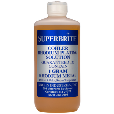 Cohler Superbrite Rhodium "White Gold" Bath Plating Solution